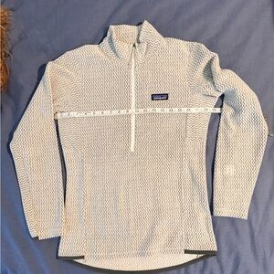 Patagonia Textured White Quarter-Zip Pullover Small